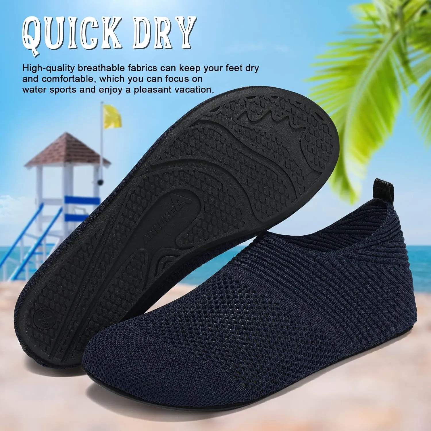 ANLUKE Womens Mens Water Shoes Barefoot Quick-Dry Aqua Socks for Beach Swim Surf Water Sport