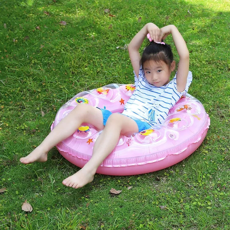 Cartoon Pattern Double Airbag Thickened Inflatable Swimming Ring Crystal Swimming Ring, Size:90 cm(Yellow)