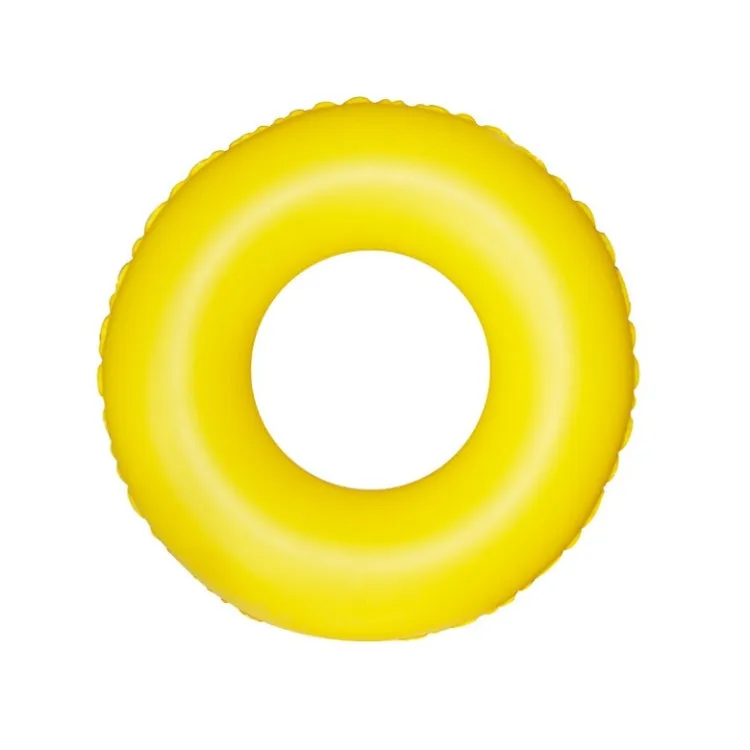 Cartoon Pattern Double Airbag Thickened Inflatable Swimming Ring Crystal Swimming Ring, Size:90 cm(Yellow)