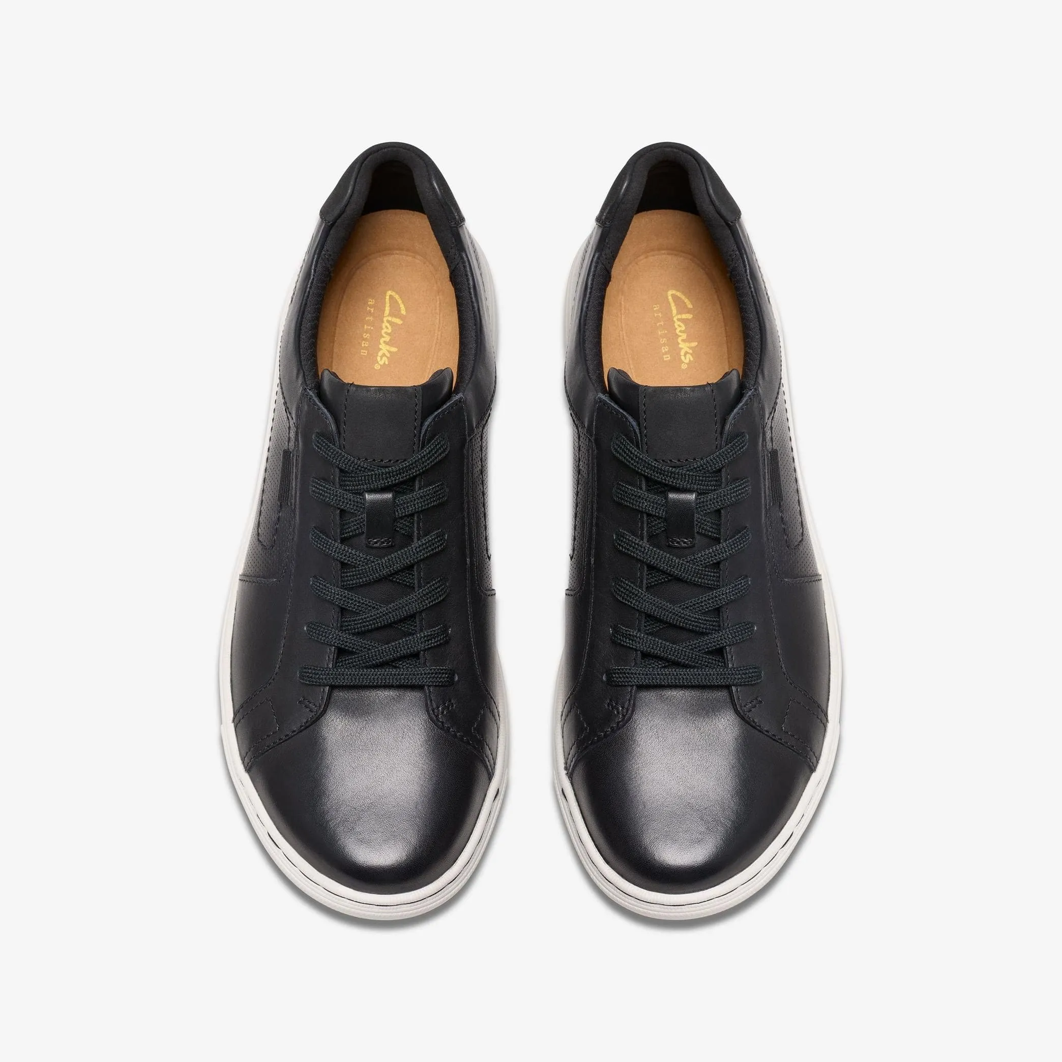 Clarks Men's Mapstone Lace- Black Leather