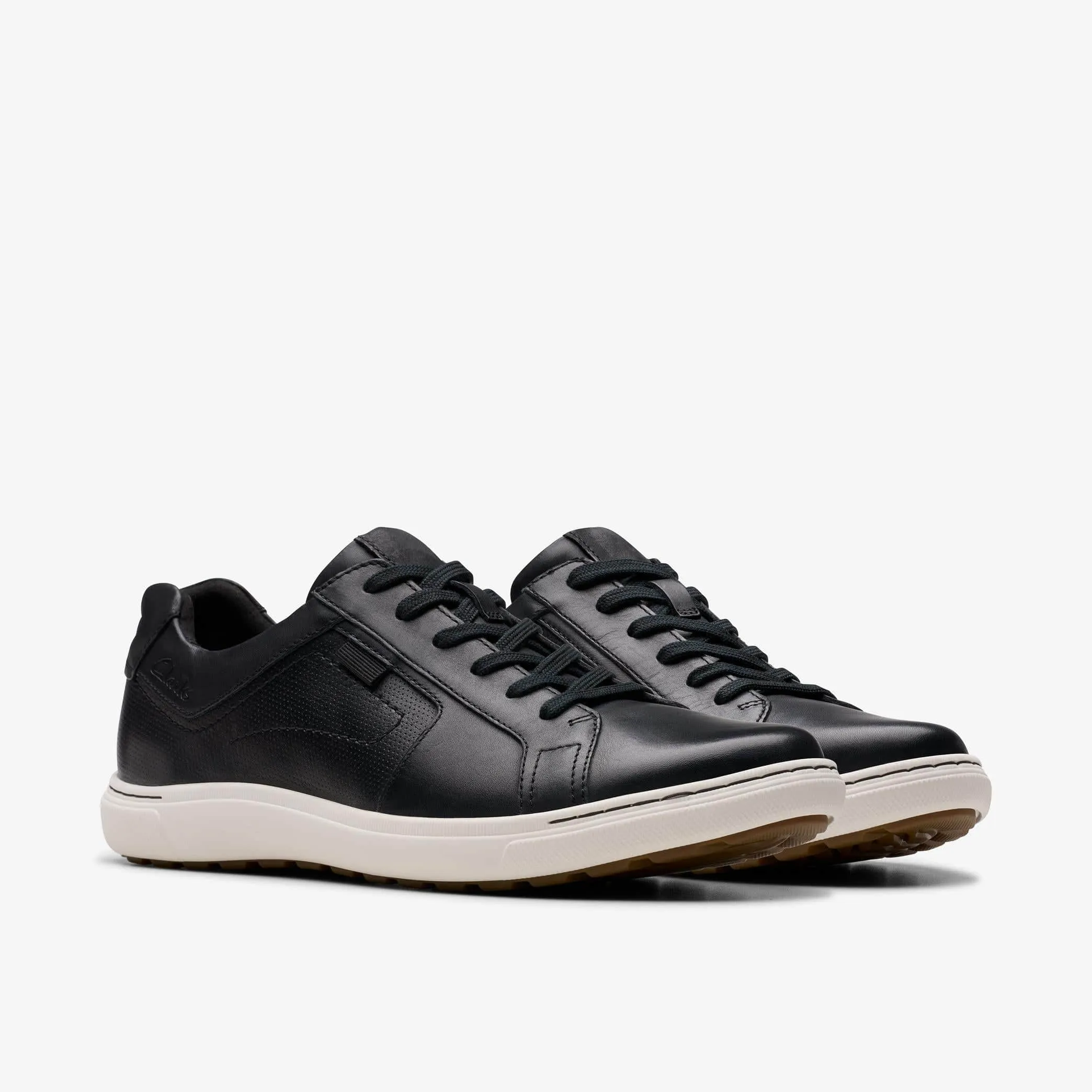 Clarks Men's Mapstone Lace- Black Leather