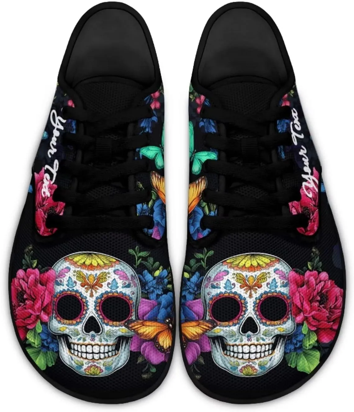 Customized Skull Walking Barefoot Shoes Slip On Business Flats Work Loafers Sneakers for Women Men