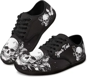 Customized Skull Walking Barefoot Shoes Slip On Business Flats Work Loafers Sneakers for Women Men