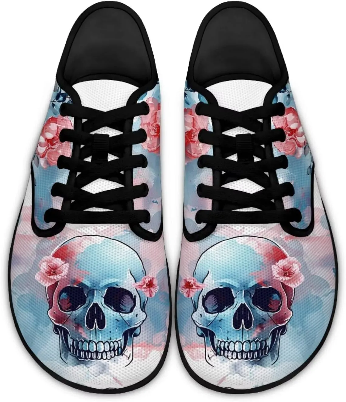 Customized Skull Walking Barefoot Shoes Slip On Business Flats Work Loafers Sneakers for Women Men
