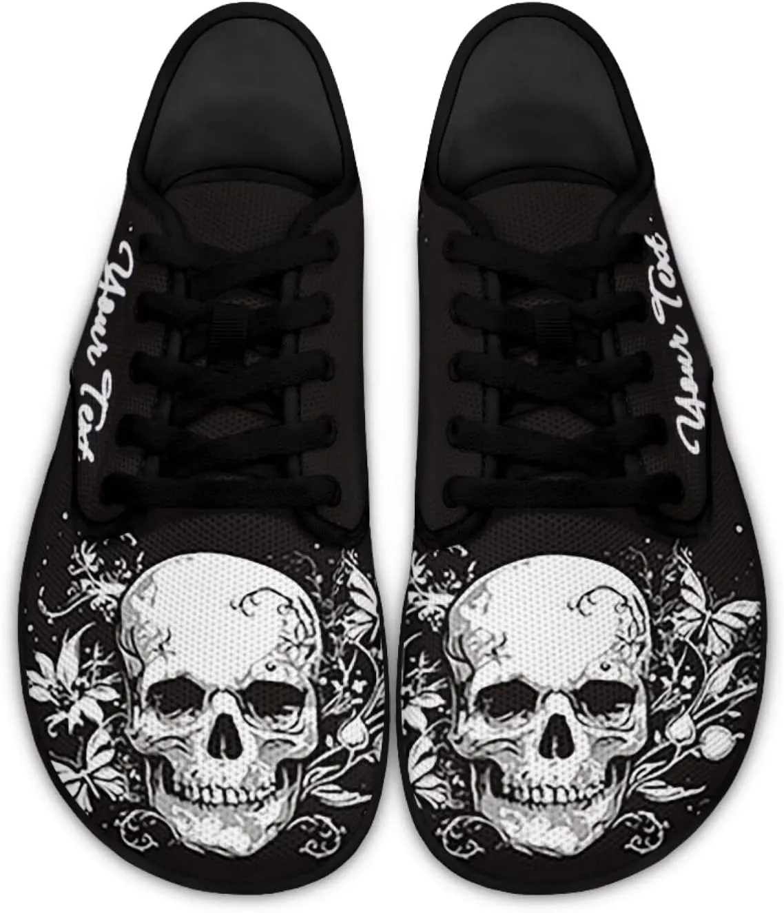 Customized Skull Walking Barefoot Shoes Slip On Business Flats Work Loafers Sneakers for Women Men