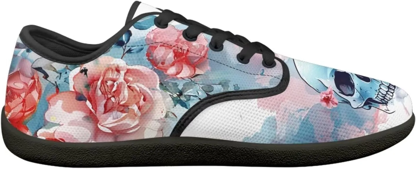 Customized Skull Walking Barefoot Shoes Slip On Business Flats Work Loafers Sneakers for Women Men