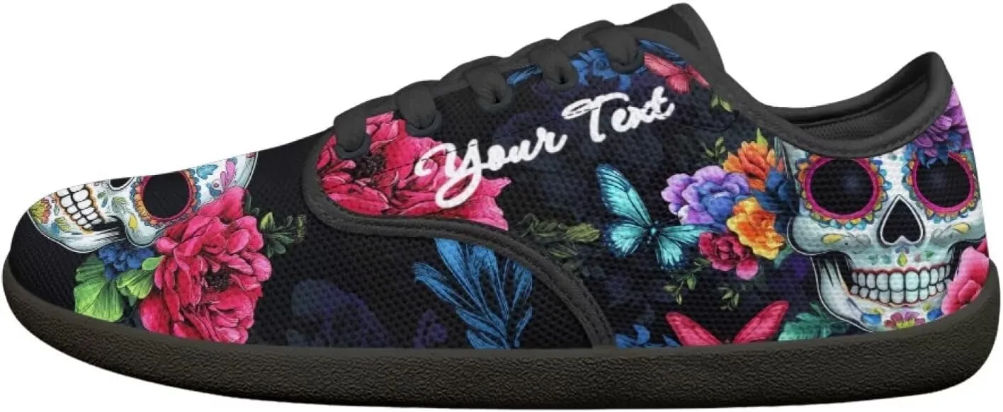 Customized Skull Walking Barefoot Shoes Slip On Business Flats Work Loafers Sneakers for Women Men