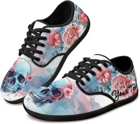 Customized Skull Walking Barefoot Shoes Slip On Business Flats Work Loafers Sneakers for Women Men