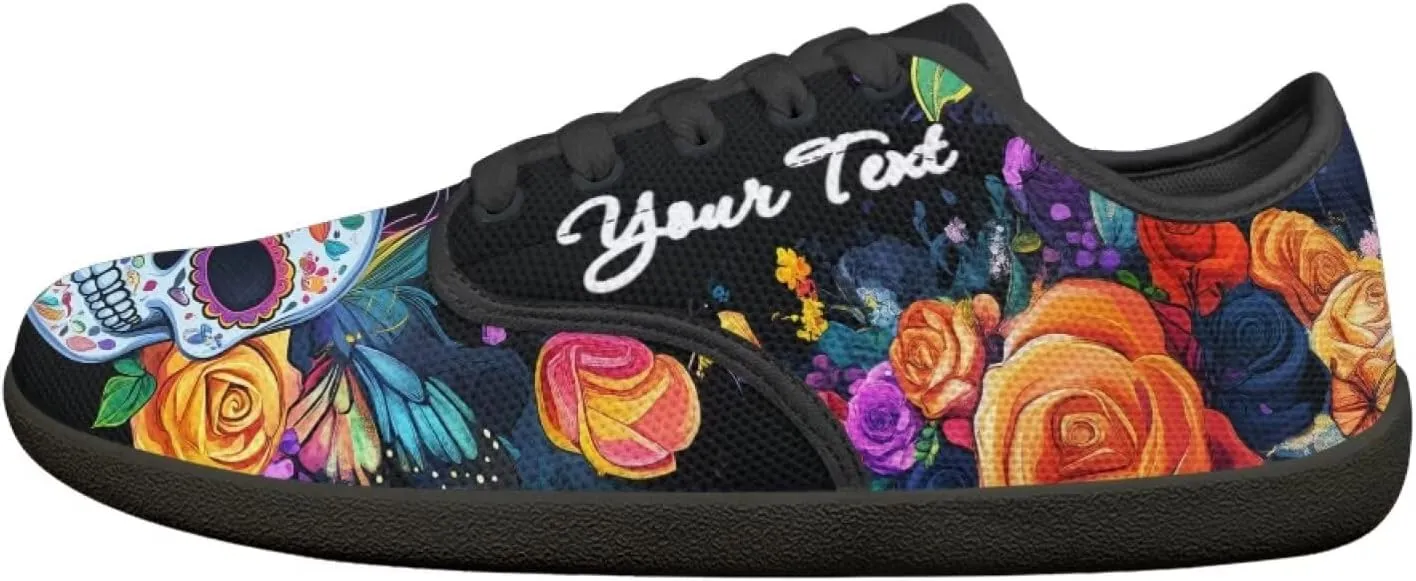 Customized Skull Walking Barefoot Shoes Slip On Business Flats Work Loafers Sneakers for Women Men