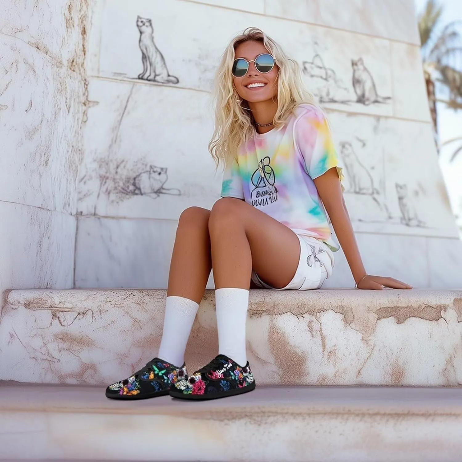 Customized Skull Walking Barefoot Shoes Slip On Business Flats Work Loafers Sneakers for Women Men