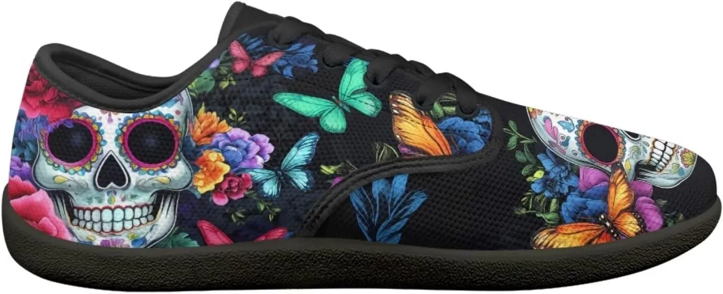 Customized Skull Walking Barefoot Shoes Slip On Business Flats Work Loafers Sneakers for Women Men