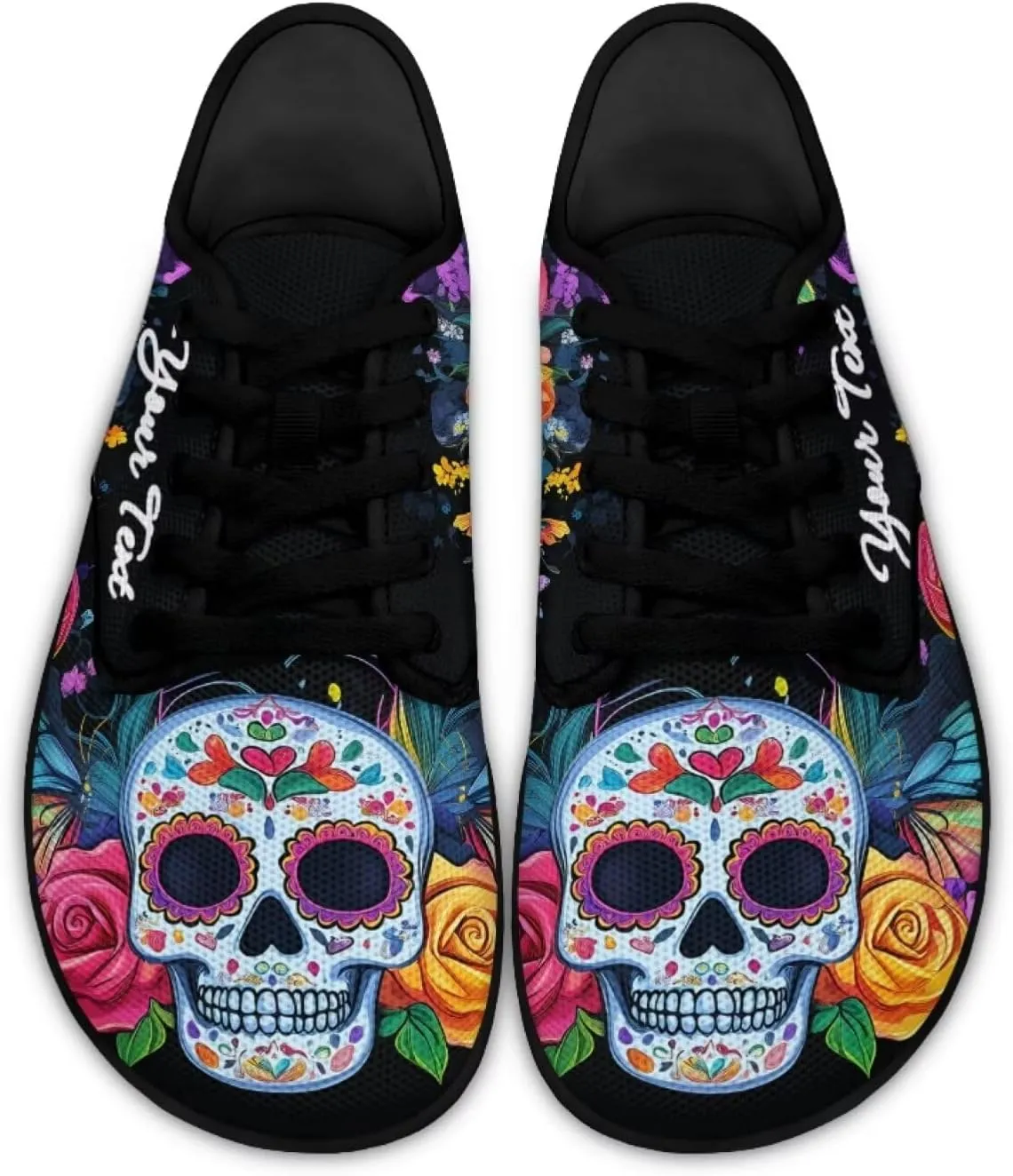Customized Skull Walking Barefoot Shoes Slip On Business Flats Work Loafers Sneakers for Women Men