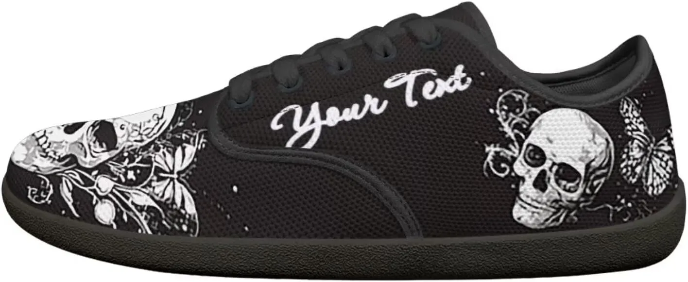 Customized Skull Walking Barefoot Shoes Slip On Business Flats Work Loafers Sneakers for Women Men