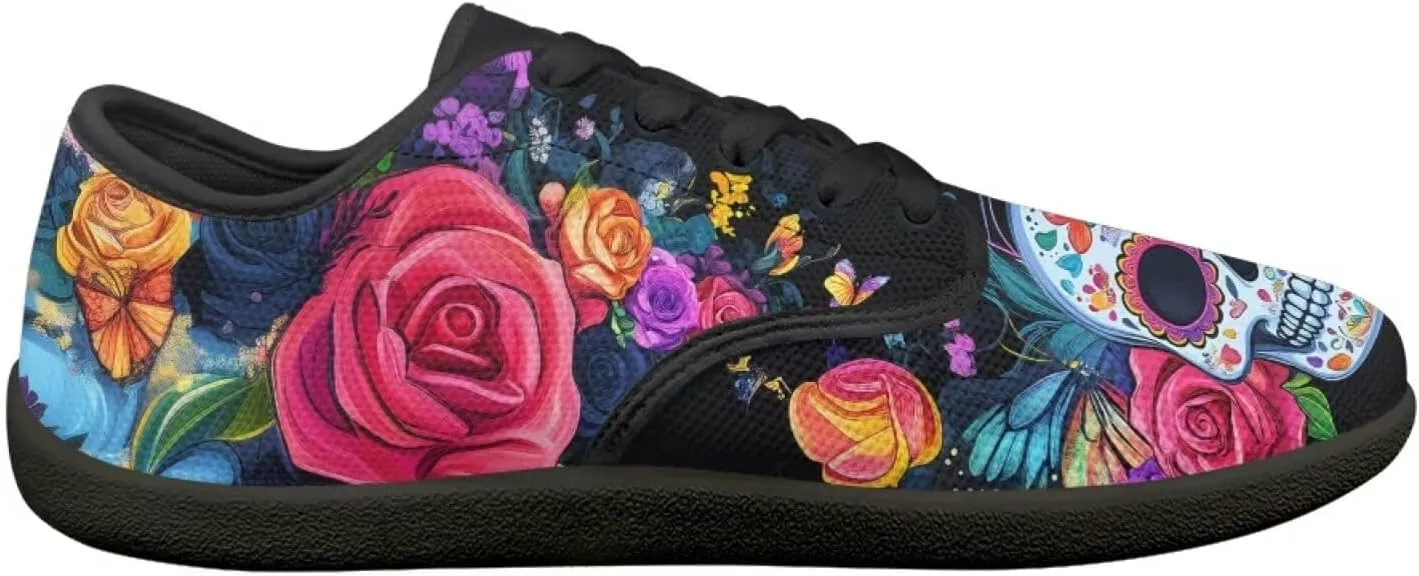 Customized Skull Walking Barefoot Shoes Slip On Business Flats Work Loafers Sneakers for Women Men