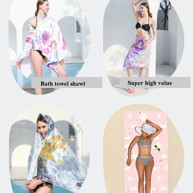 Double-Faced Velvet Quick-Drying Beach Towel Printed Microfiber Beach Swimming Towel, Size: 160 x 80cm(Classic Mandala)