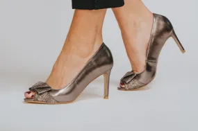 Glamour Ebonie High Heel Pewter Shoes