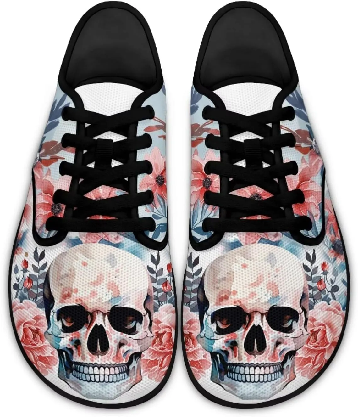 Personalized Skull Running Sneaker Tennis Shoes for Women Men Driving Loafer Flat Walking Sneakers