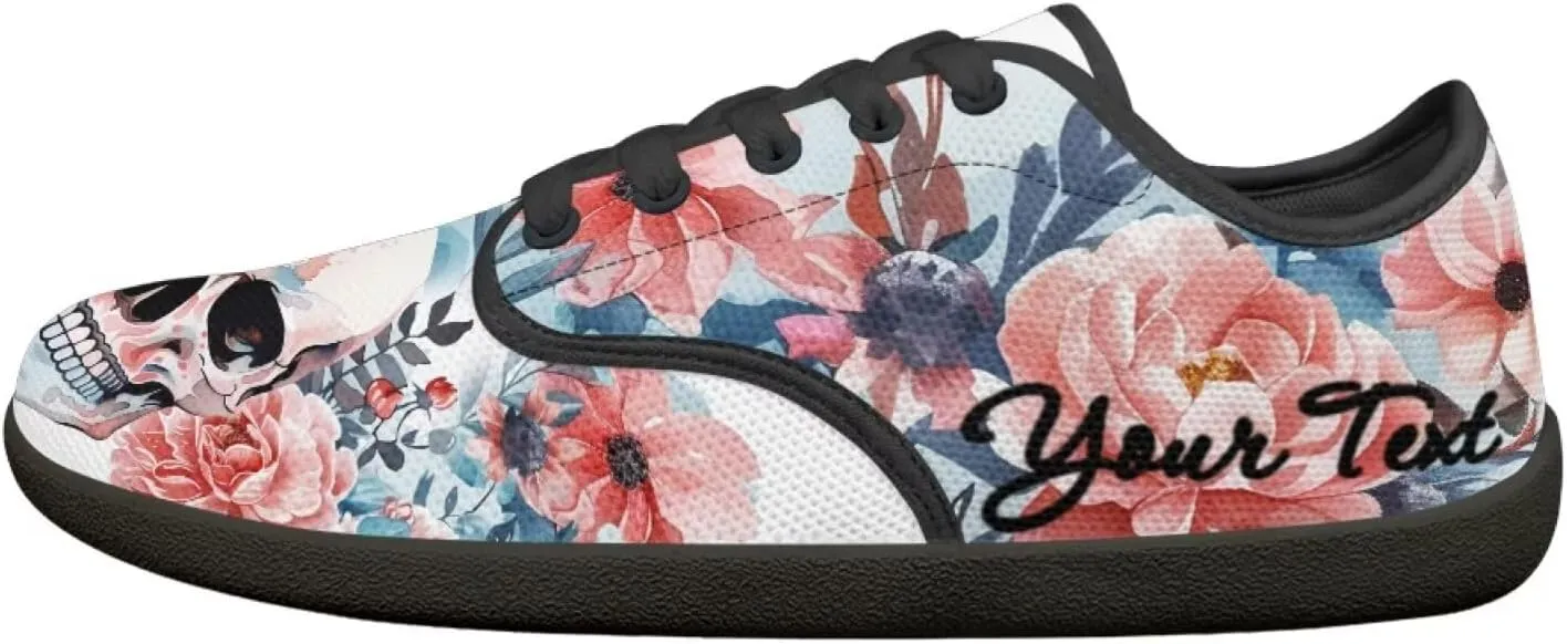 Personalized Skull Running Sneaker Tennis Shoes for Women Men Driving Loafer Flat Walking Sneakers