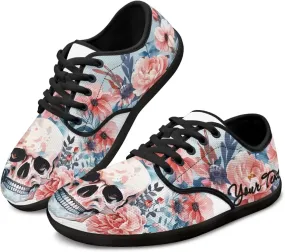 Personalized Skull Running Sneaker Tennis Shoes for Women Men Driving Loafer Flat Walking Sneakers