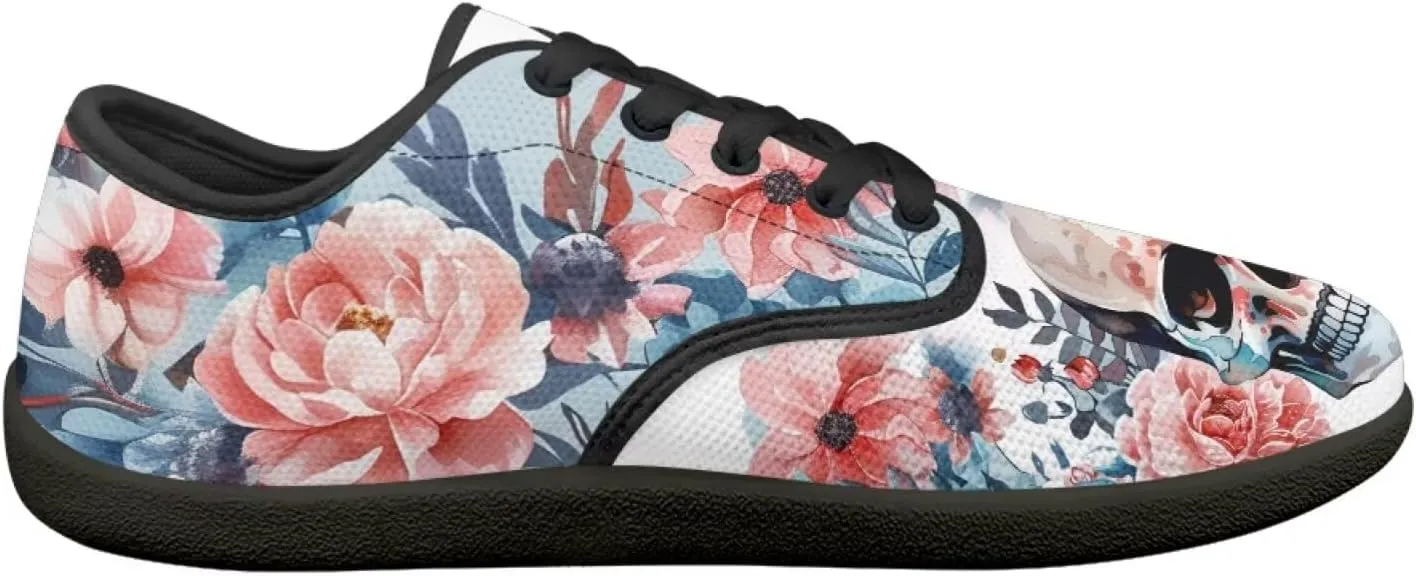 Personalized Skull Running Sneaker Tennis Shoes for Women Men Driving Loafer Flat Walking Sneakers