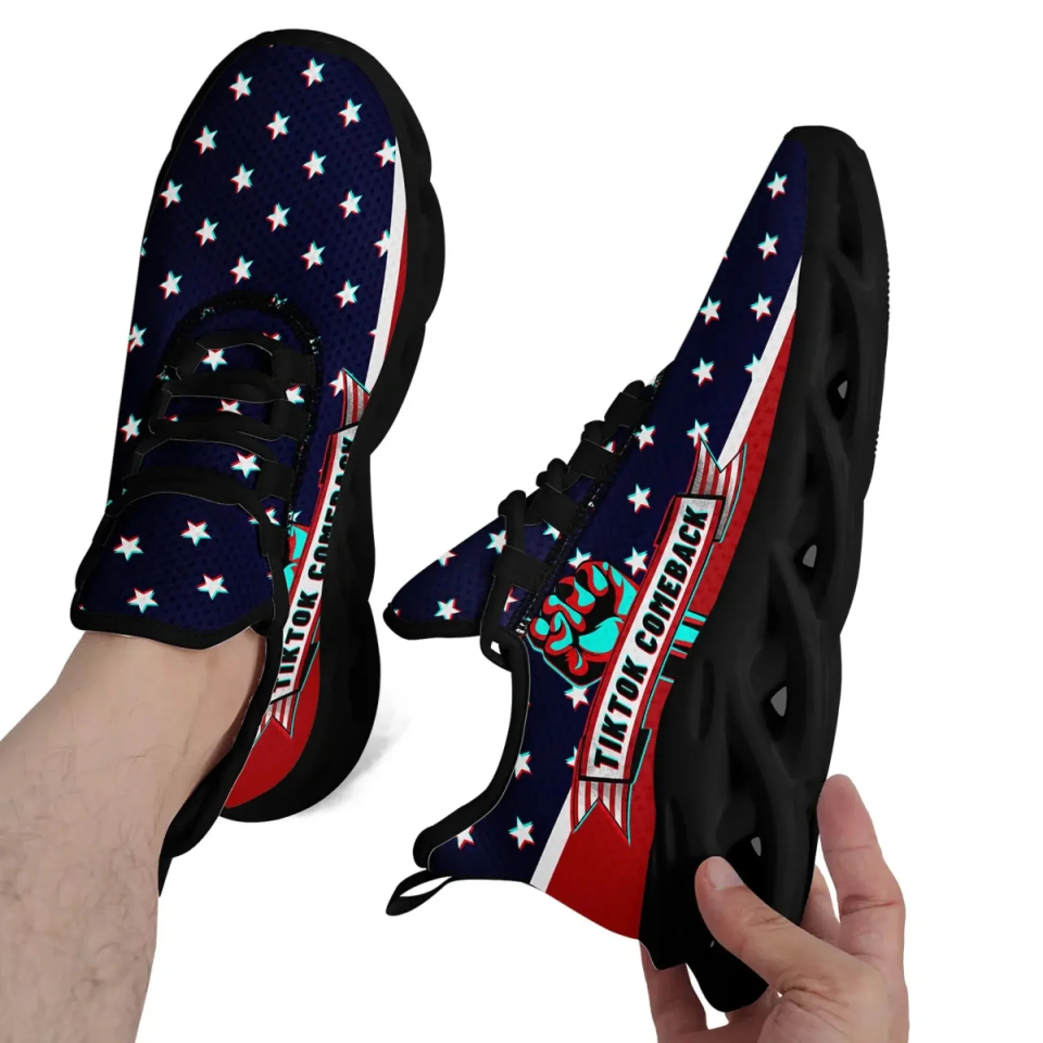 Personalized TikTok Edition Sneakers, Trump Shoes, Breathable Walking Shoes for Fans