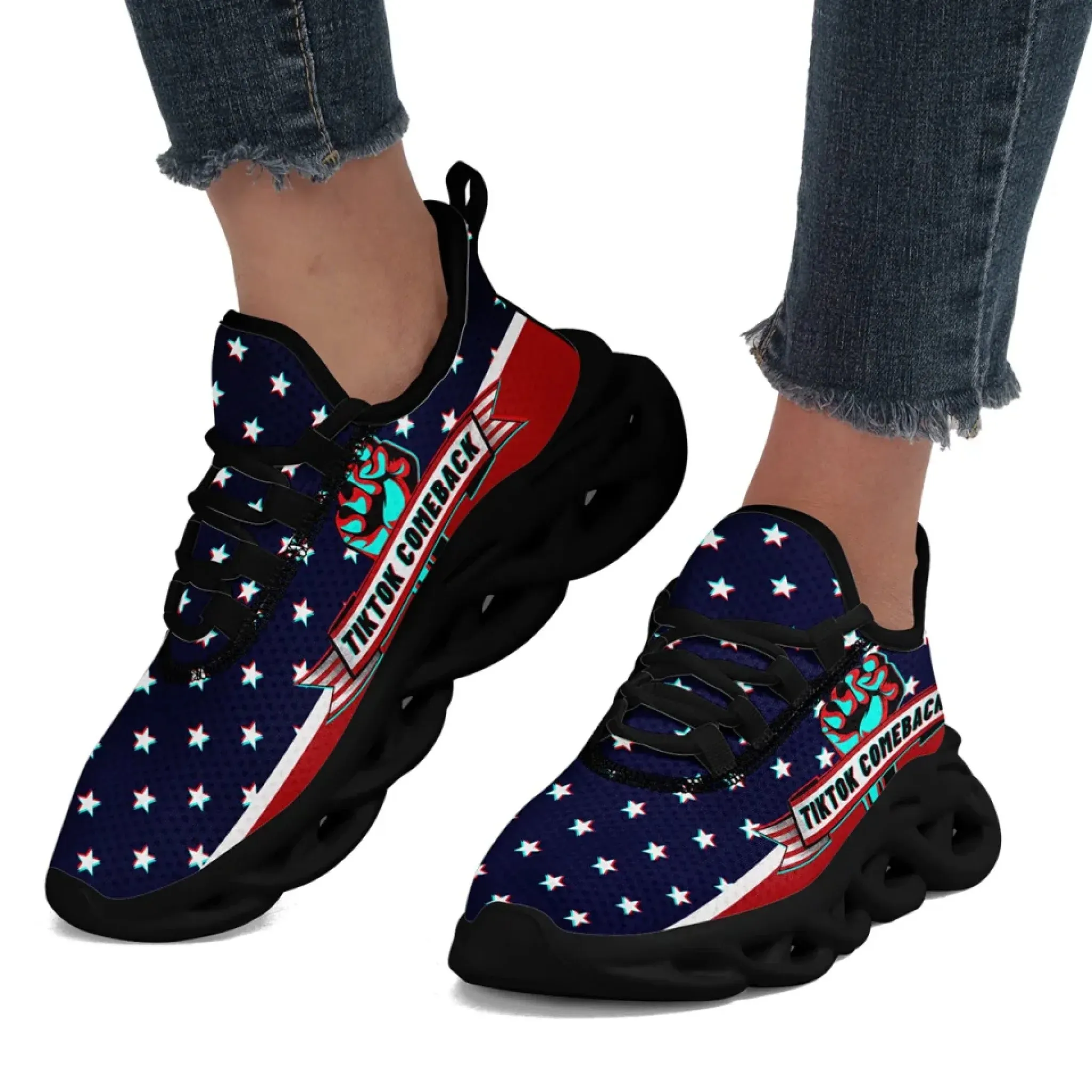 Personalized TikTok Edition Sneakers, Trump Shoes, Breathable Walking Shoes for Fans