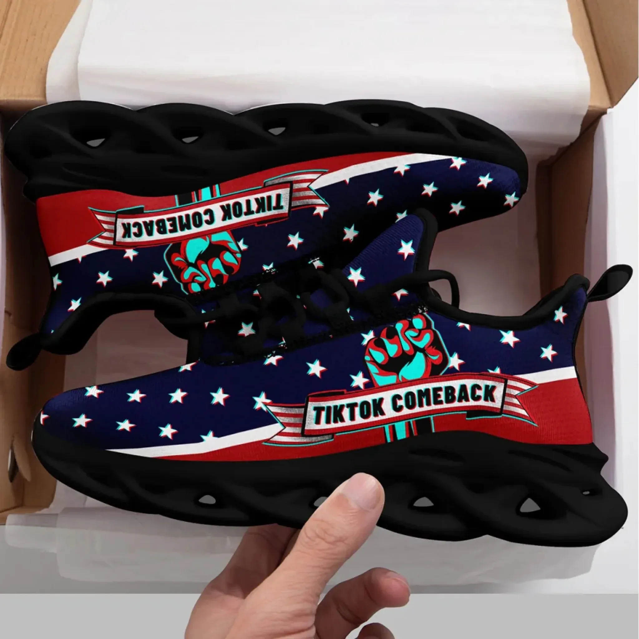 Personalized TikTok Edition Sneakers, Trump Shoes, Breathable Walking Shoes for Fans