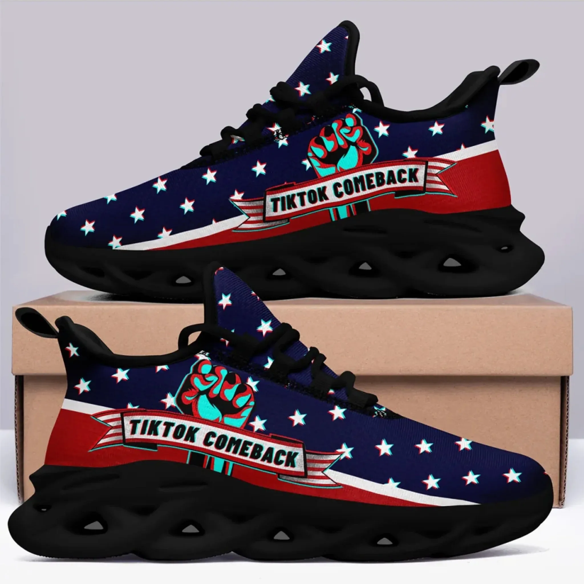 Personalized TikTok Edition Sneakers, Trump Shoes, Breathable Walking Shoes for Fans
