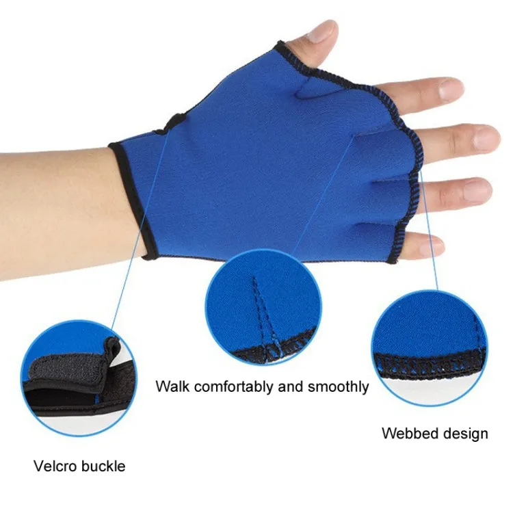 Swimming Training Duck Palm Webbing Multifunctional Snorkeling Gloves, Size: M(Black)