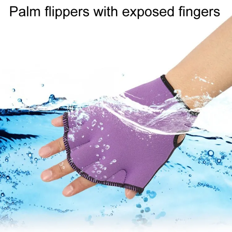 Swimming Training Duck Palm Webbing Multifunctional Snorkeling Gloves, Size: M(Black)