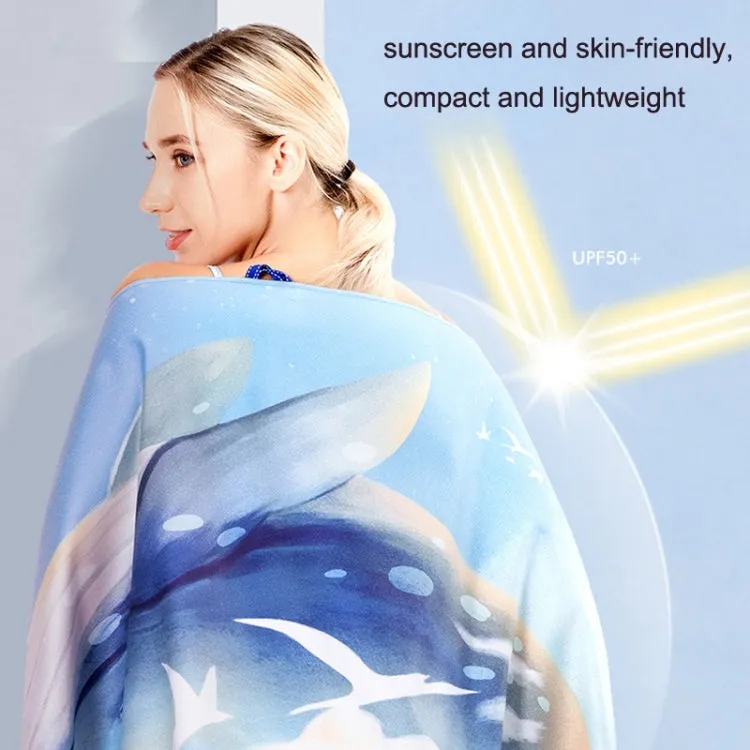 SY004 Resort Seaside Portable Diving Printed Microfiber Beach Towel(Linear Suzhou)