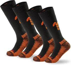 Tactical Boot Socks for Men, Mid-Calf, Cushioned, Moisture-Wicking & Quick-Dry, Athletic Support, 2-Pack