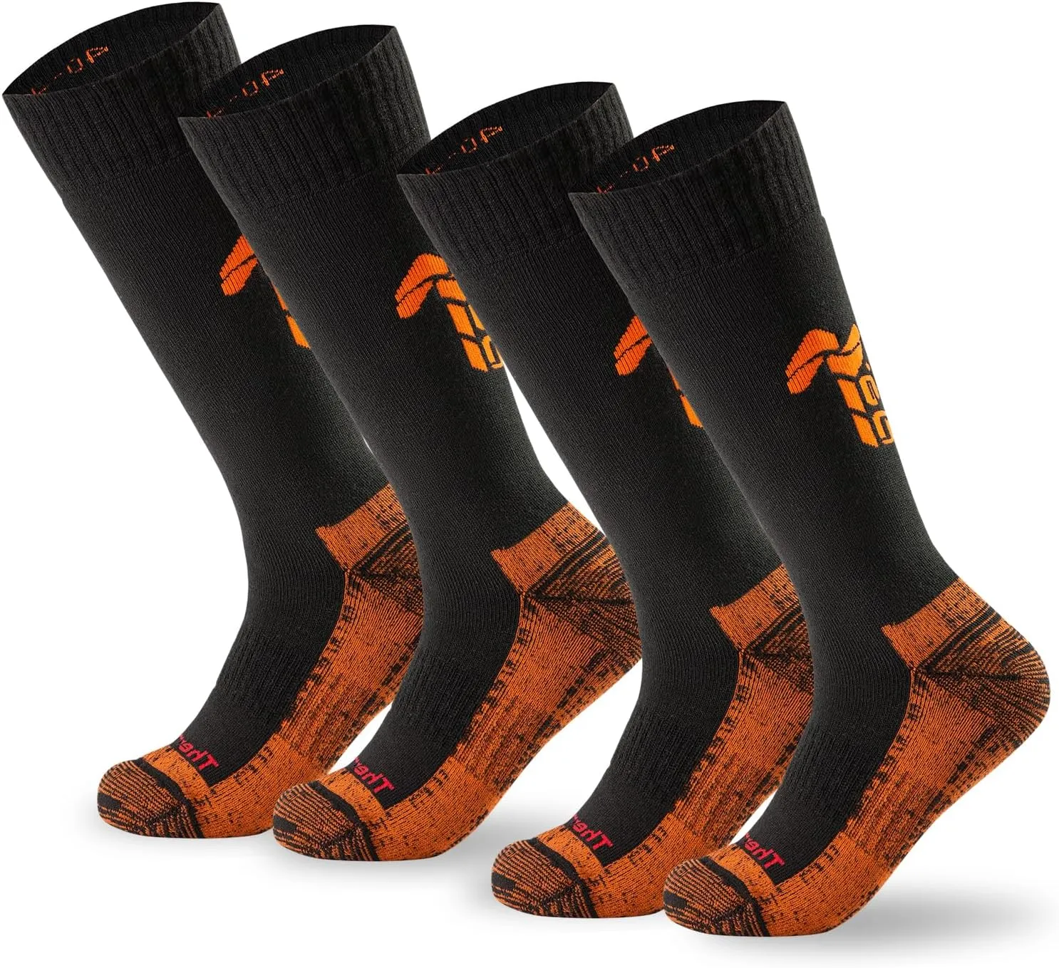 Tactical Boot Socks for Men, Mid-Calf, Cushioned, Moisture-Wicking & Quick-Dry, Athletic Support, 2-Pack