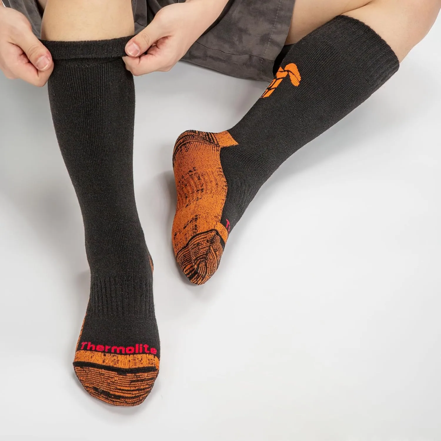 Tactical Boot Socks for Men, Mid-Calf, Cushioned, Moisture-Wicking & Quick-Dry, Athletic Support, 2-Pack