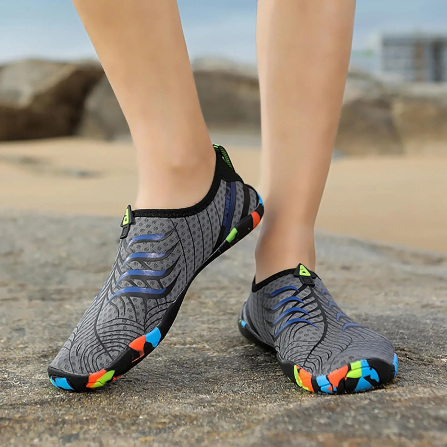 Water Shoes Men Wide Toe Breathable Barefoot Shoes Women Hiking for Boating Fishing Diving Surfing
