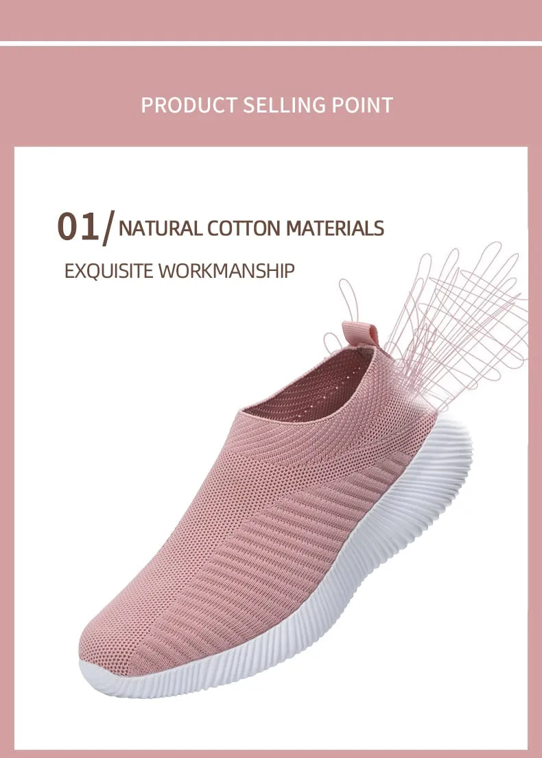 Women Sneakers Slip On Flats Shoes Women Loafers Walking Flat Women Vulcanized Shoes