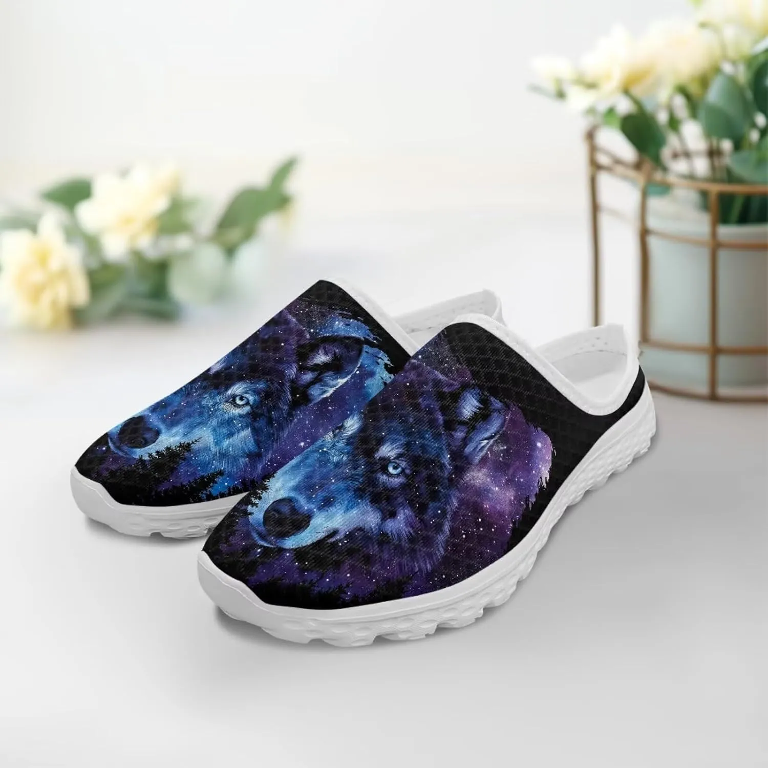 Womens Backless Slip on Shoes Half Sport Mesh Sneakers Lightweight Breathable Casual Walking Shoes