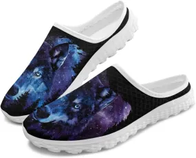 Womens Backless Slip on Shoes Half Sport Mesh Sneakers Lightweight Breathable Casual Walking Shoes