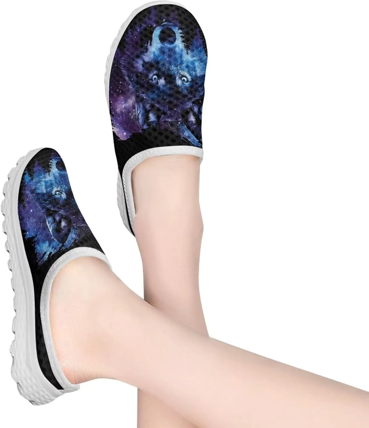 Womens Backless Slip on Shoes Half Sport Mesh Sneakers Lightweight Breathable Casual Walking Shoes