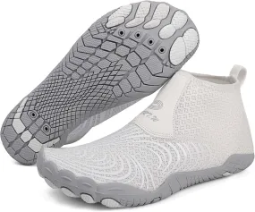 Women's Men's High Top Water Shoes, Quick Dry Breathable Stretch Lightweight Mesh Fabric, Rubber Drainage Sole, Indoor Sneakers, Barefoot Water Shoes